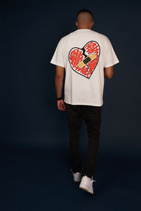 Heart scribble oversized summer Tee