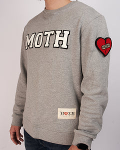 Grey chenille patch crewneck