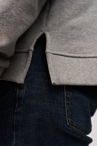 Grey chenille patch crewneck